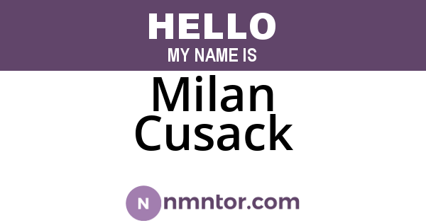 Milan Cusack