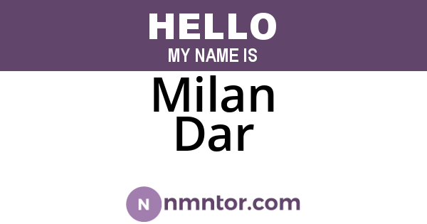 Milan Dar