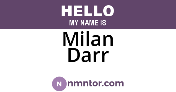 Milan Darr