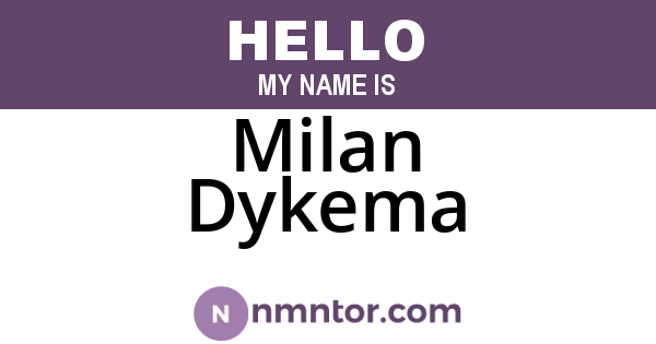 Milan Dykema