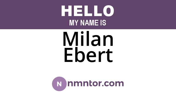Milan Ebert