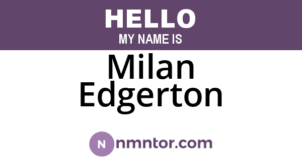 Milan Edgerton