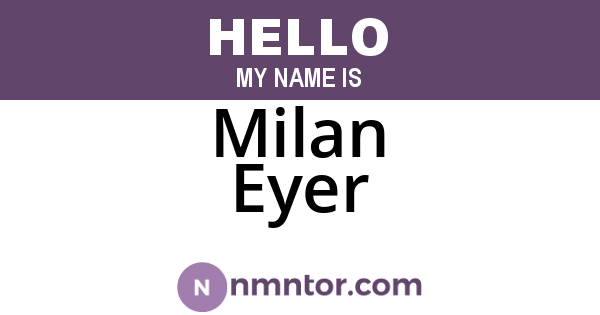 Milan Eyer