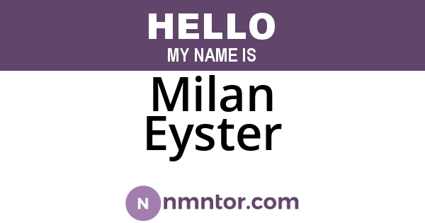 Milan Eyster