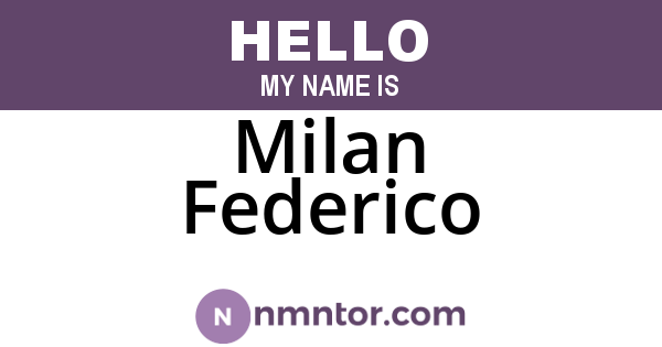 Milan Federico