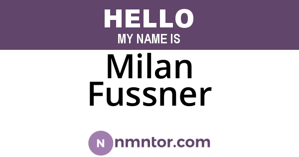 Milan Fussner