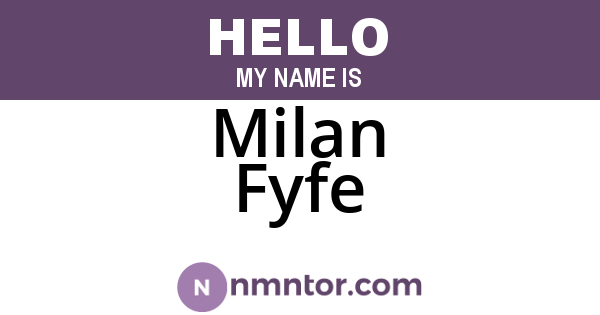 Milan Fyfe
