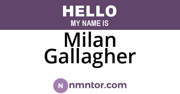 Milan Gallagher