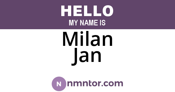 Milan Jan