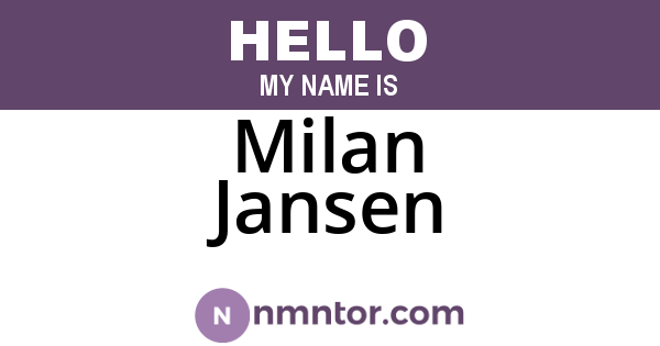 Milan Jansen