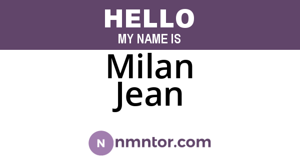 Milan Jean