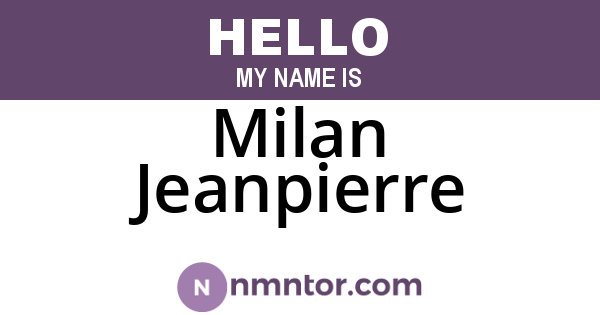 Milan Jeanpierre