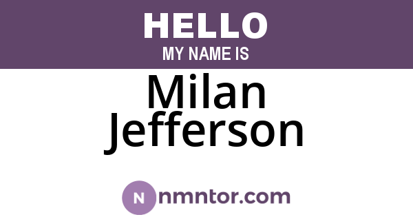 Milan Jefferson