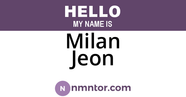 Milan Jeon