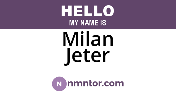 Milan Jeter