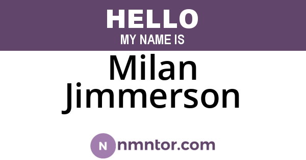 Milan Jimmerson