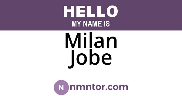 Milan Jobe