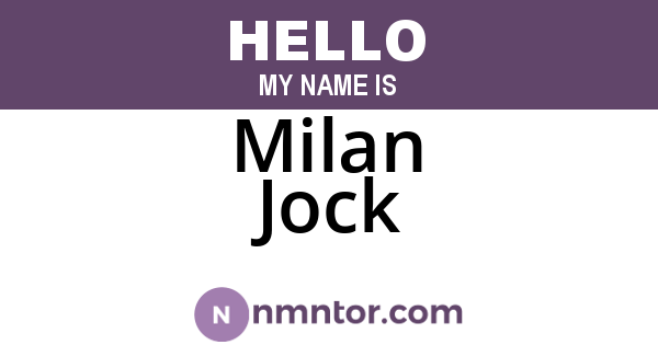 Milan Jock