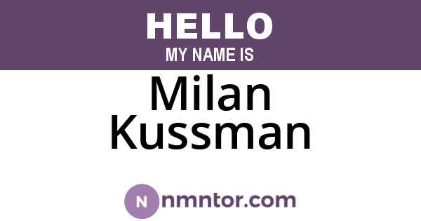 Milan Kussman