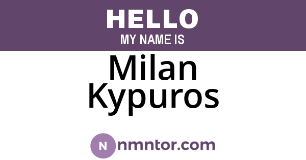 Milan Kypuros