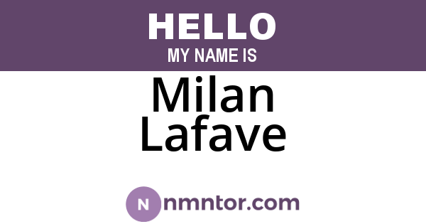 Milan Lafave