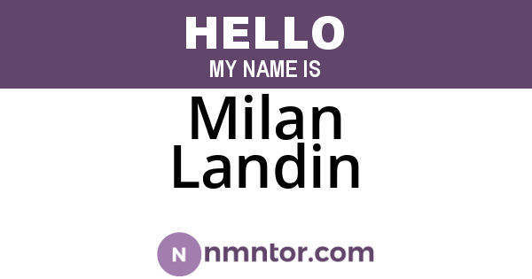 Milan Landin