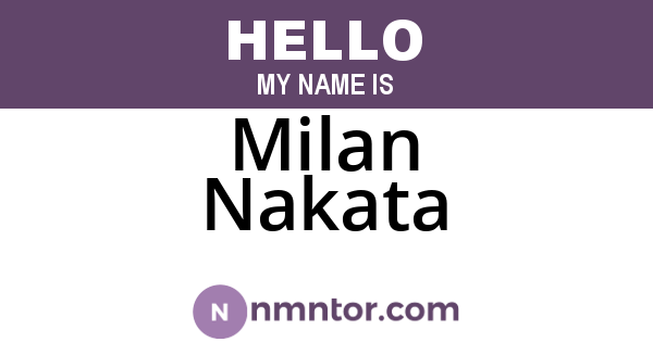 Milan Nakata
