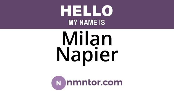 Milan Napier