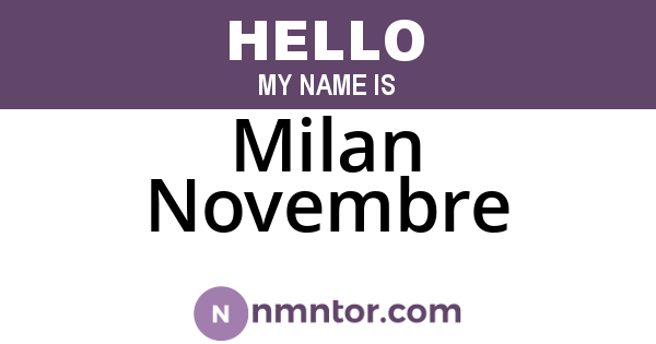 Milan Novembre