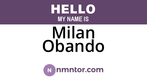 Milan Obando