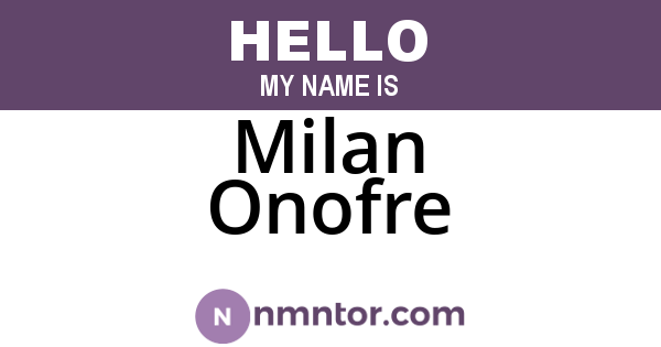 Milan Onofre