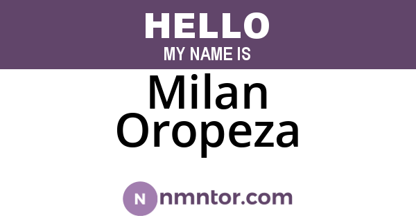 Milan Oropeza