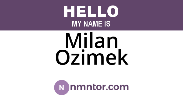 Milan Ozimek