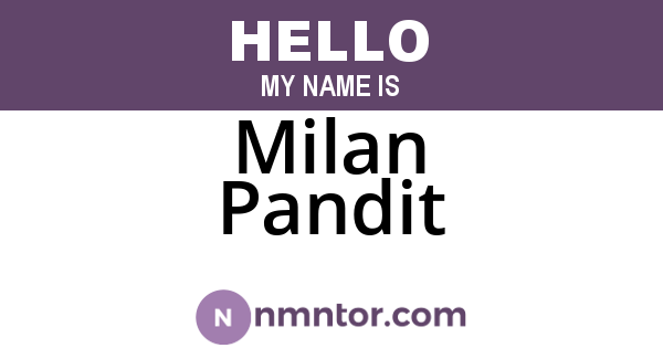 Milan Pandit