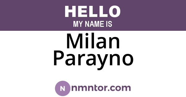 Milan Parayno