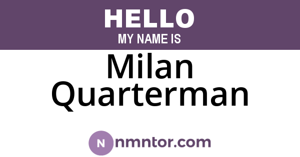 Milan Quarterman