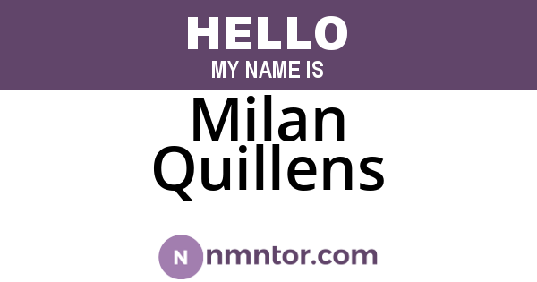 Milan Quillens