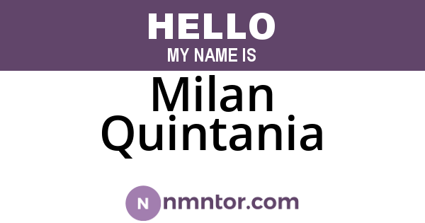 Milan Quintania