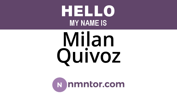 Milan Quivoz