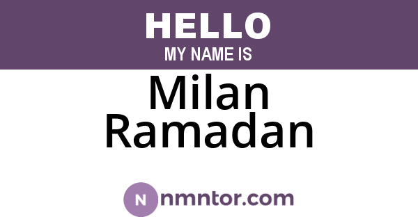 Milan Ramadan