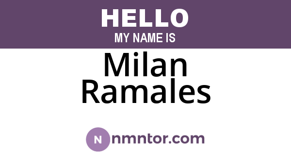 Milan Ramales