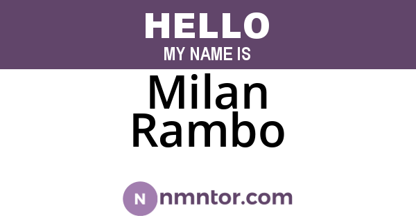 Milan Rambo