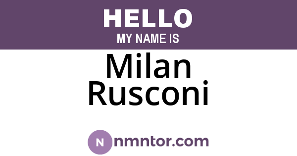 Milan Rusconi