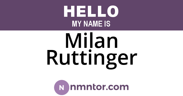 Milan Ruttinger