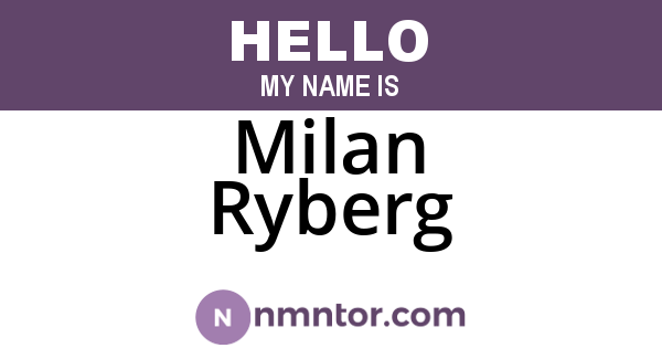 Milan Ryberg