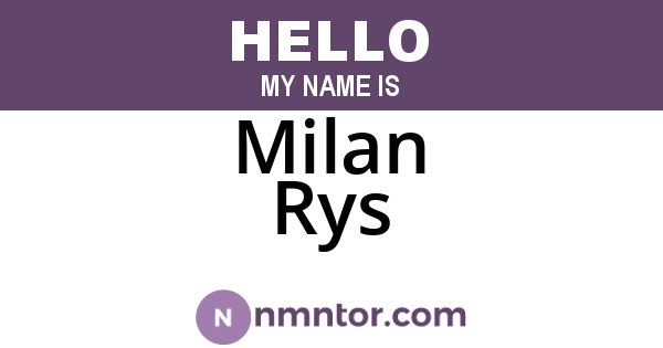 Milan Rys