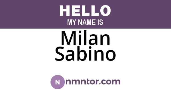 Milan Sabino