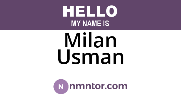 Milan Usman