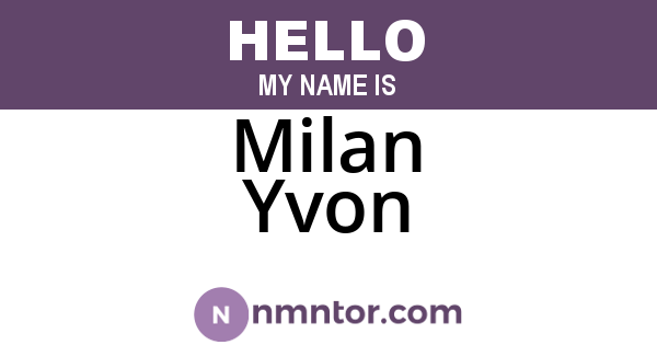 Milan Yvon