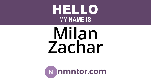 Milan Zachar